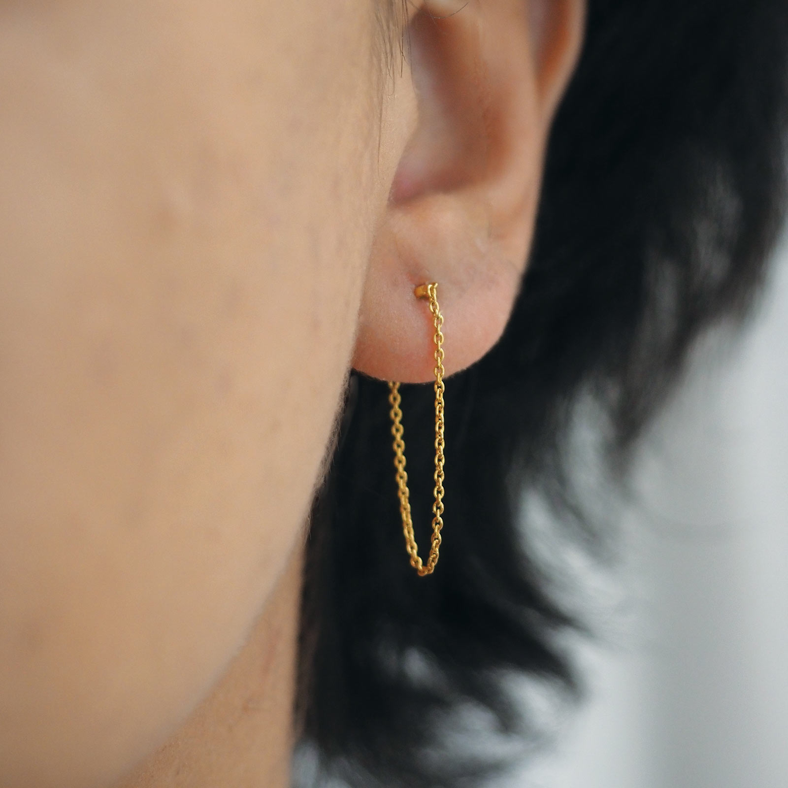 ASOS DESIGN earrings with tassel chain in gold tone | ASOS