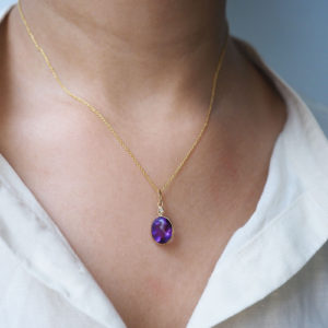 Amethyst and Diamond Pendant