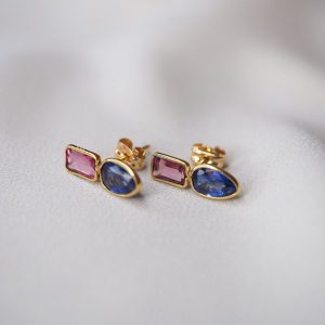 Kyanite & Tourmaline Studs