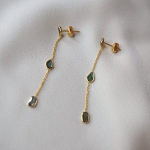 Green Diamond Earrings
