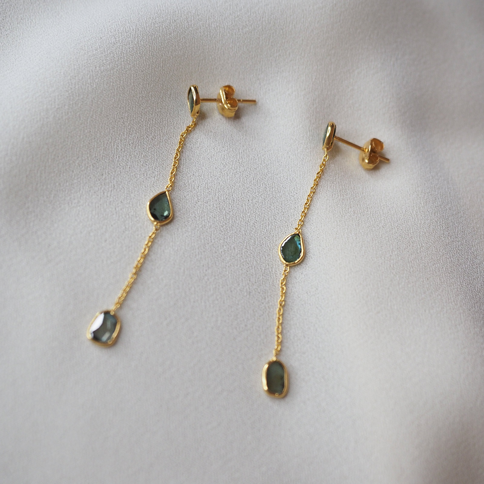 Green clearance earrings gold