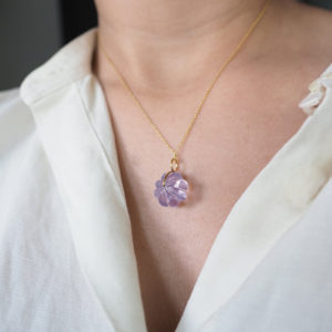Carved Lavender Quartz Pendant