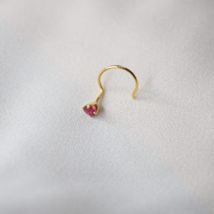 Tiny Tourmaline Nose Pin | 18KT Gold