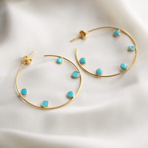 Turquoise Madhu Hoops