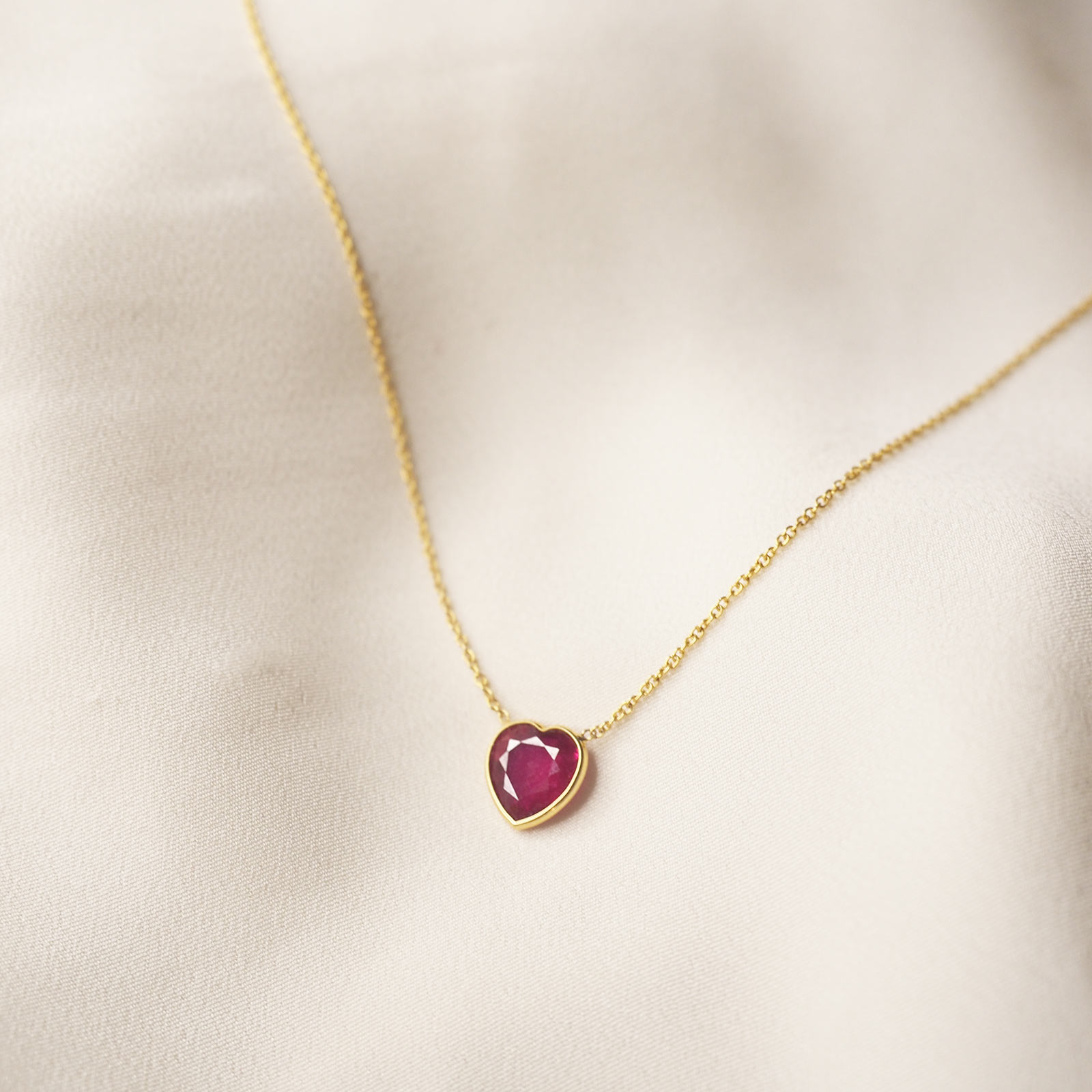 Delicate Ruby Necklace Set in 22ct Gold GNS 119