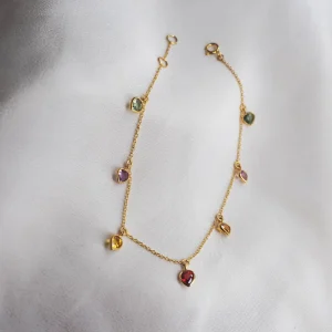 Sapphire Heart Bracelet | 18K Gold