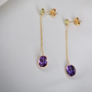 Amethyst & Peridot Earrings