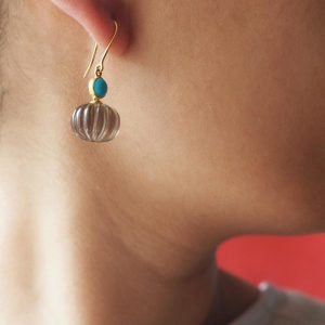 Smoky Quartz & Turquoise Earrings