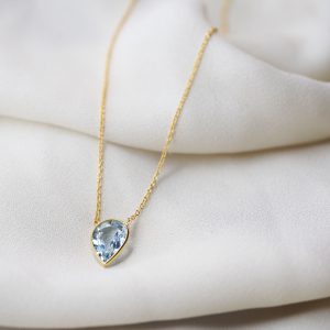 Aquamarine Pear Necklace