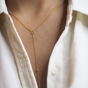 Diamond Dewdrop Lariat Necklace